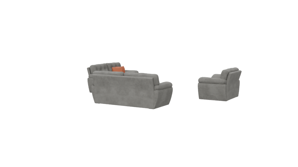 Contemporary Plush Sofa Set 3D Model - Professional 3D Model Render 6