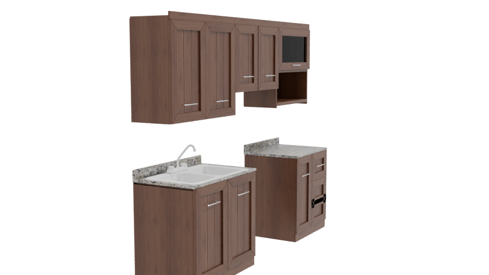 Stylish Kitchen Cabinet Set 3D - Professional 3D Model Render 9