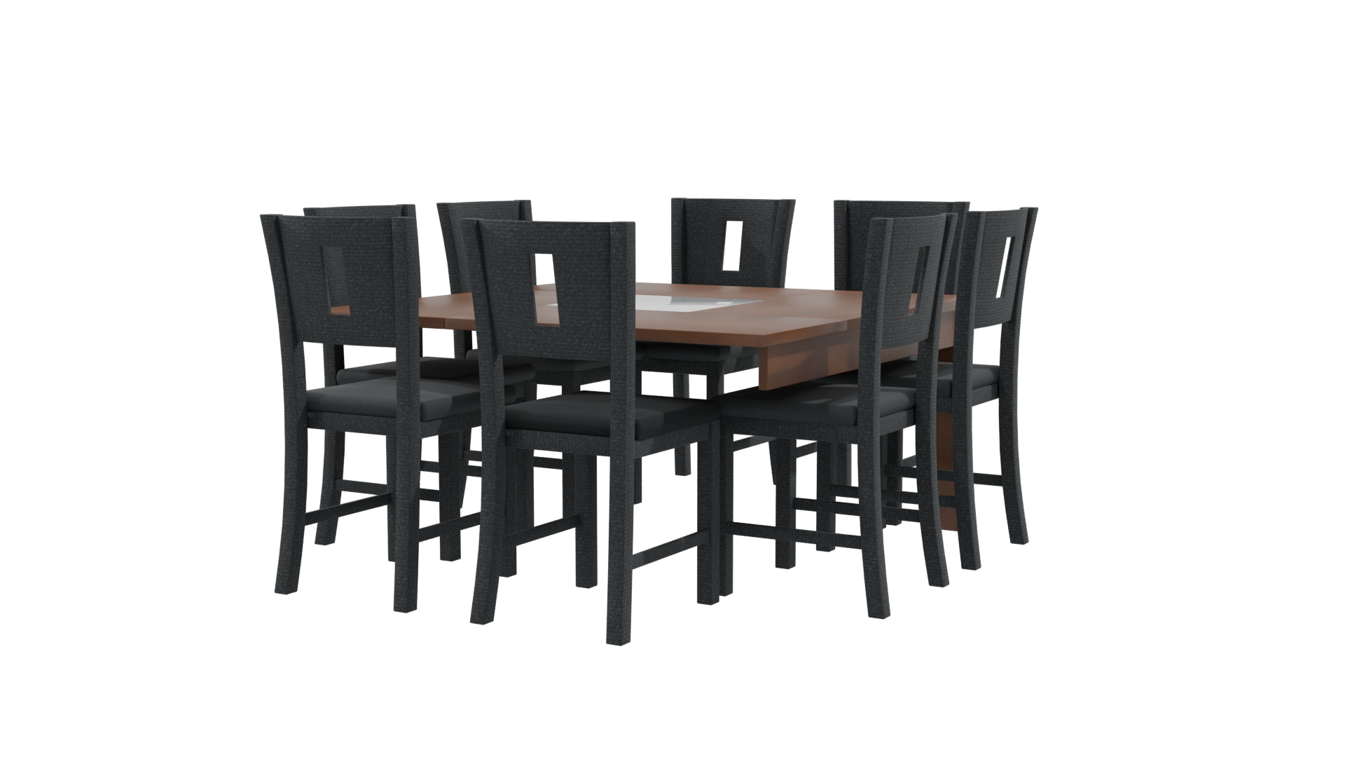 Square Dining Table Set 3D - Professional 3D Model Render 9
