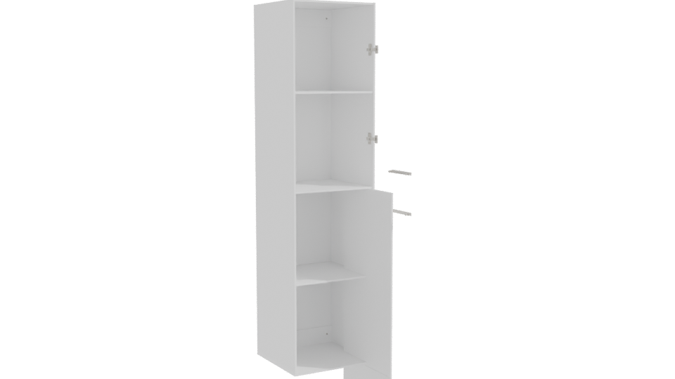 Minimalist White Storage Cabinet 3D Model - Professional 3D Model Render 10