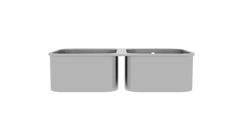 Dual Basin Stainless Steel Sink - Professional 3D Model Render 11