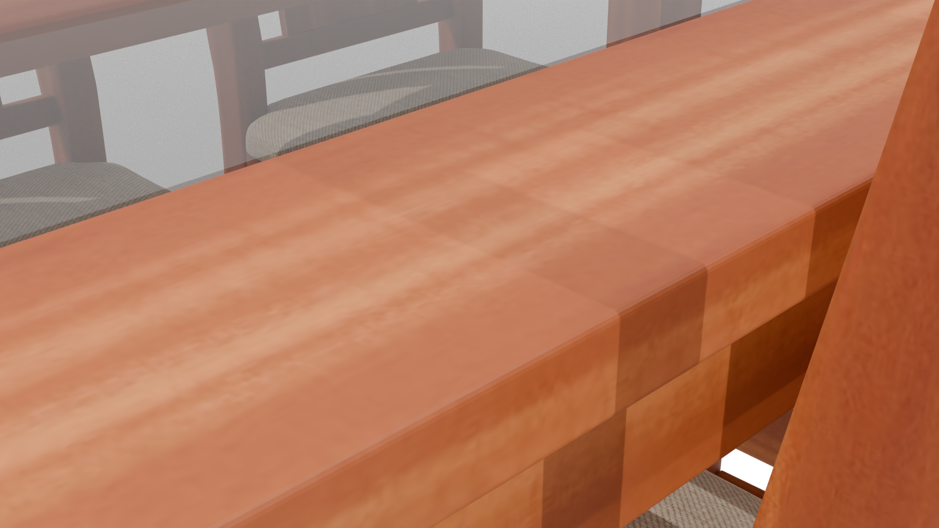 Elegant Wooden Dining Set 3D - Professional 3D Model Render 2