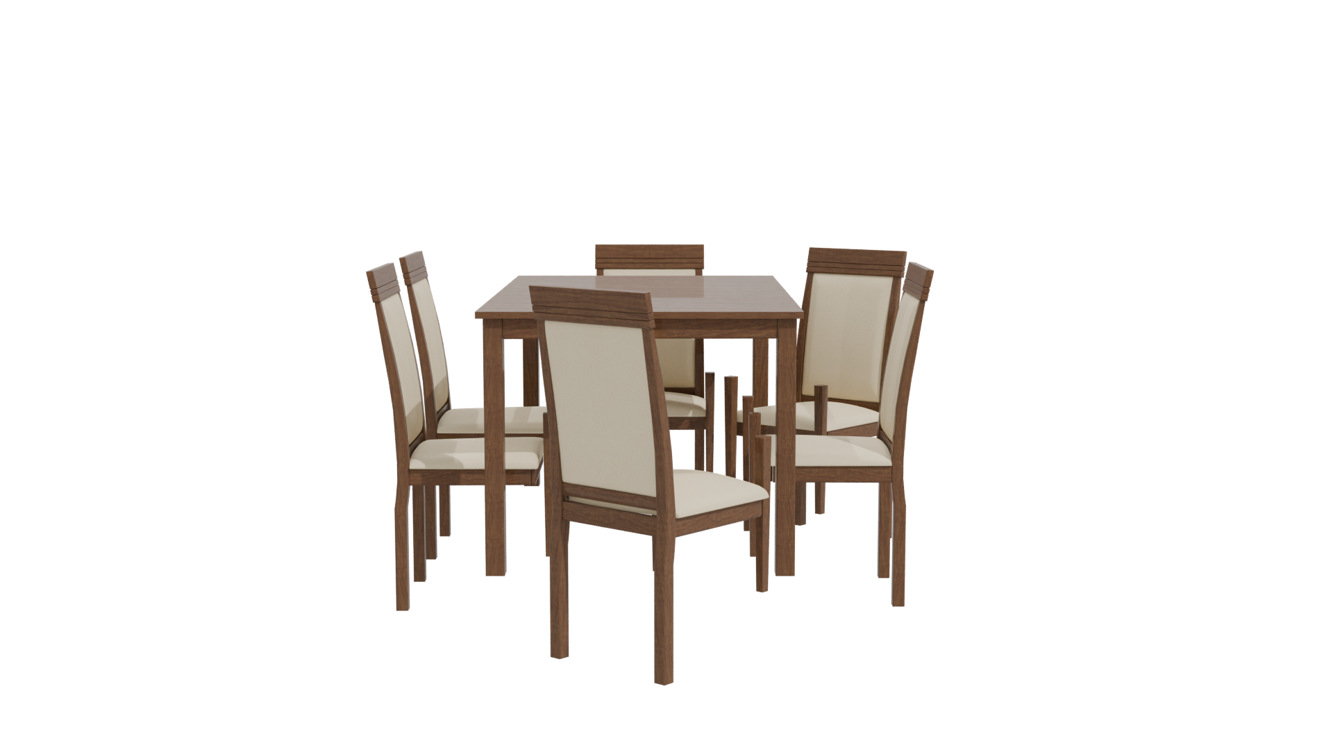 Elegant Wooden Dining Table Set 3D Model - Professional 3D Model Render 20
