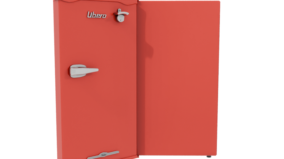 Classic Retro Refrigerator 3D Model - Professional 3D Model Render 2