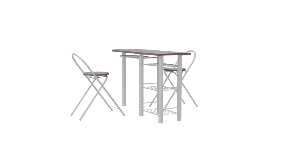 Stylish Modern Bar Table with Stools 3D Model - Professional 3D Model Render 7