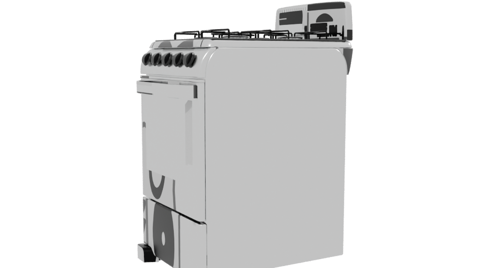 Stylish Gas Range Stove Model - Professional 3D Model Render 13