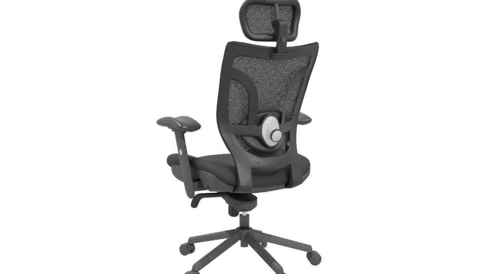 Ergonomic Black Office Chair Model - Professional 3D Model Render 4