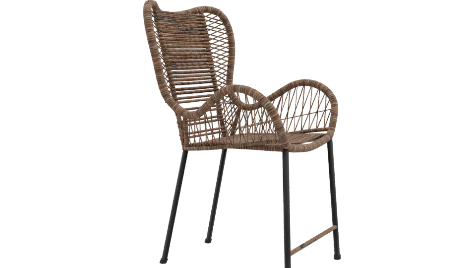 Modern Rattan Bar Chair 3D - Professional 3D Model Render 9