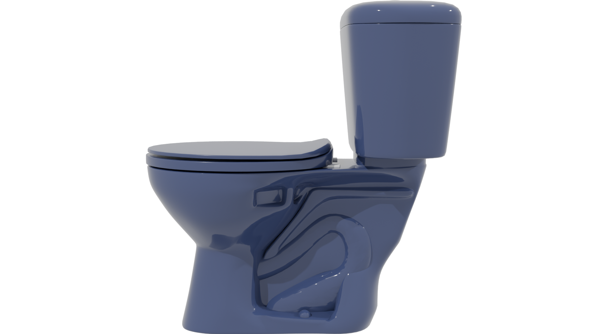 Stylish Blue Toilet Model 3D - Professional 3D Model Render 2