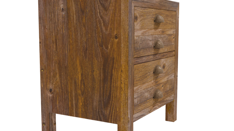 Rustic Wooden Nightstand 3D Model - Professional 3D Model Render 9