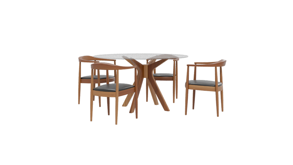 Stylish Modern Dining Table and Chair Set 3D Model - Professional 3D Model Render 12