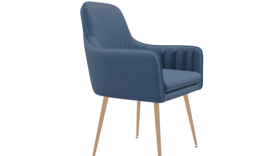 Elegant Blue Accent Chair 3D - Professional 3D Model Render 9