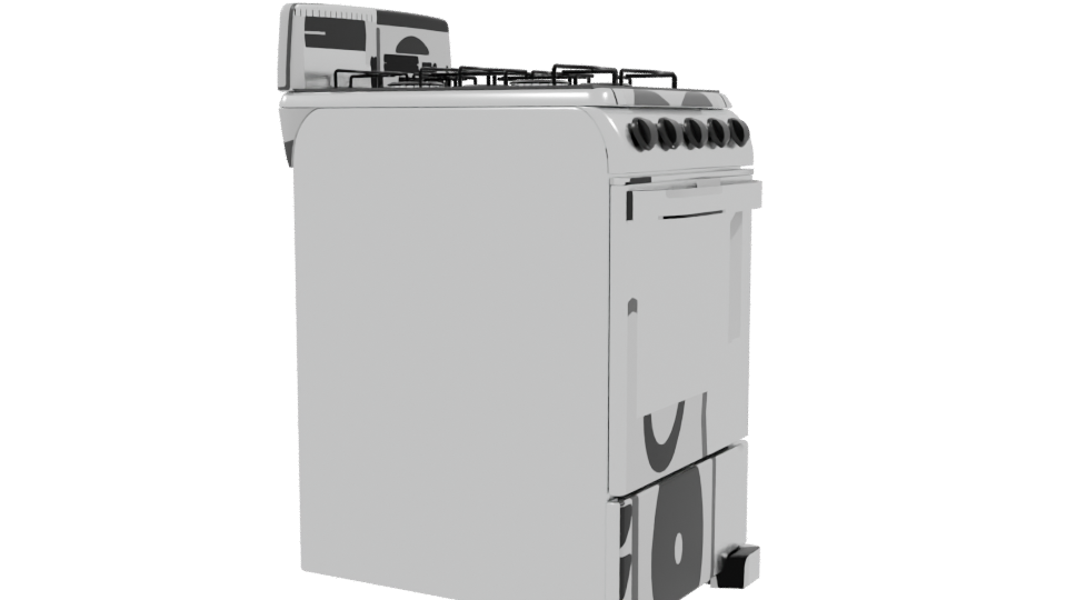 Stylish Gas Range Stove Model - Professional 3D Model Render 9