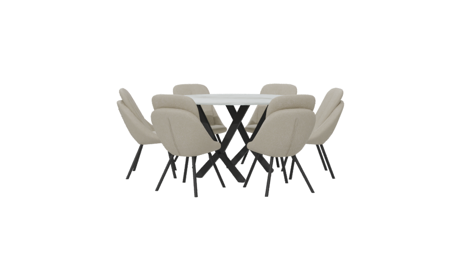 Stylish Dining Table Set 3D - Professional 3D Model Render 6