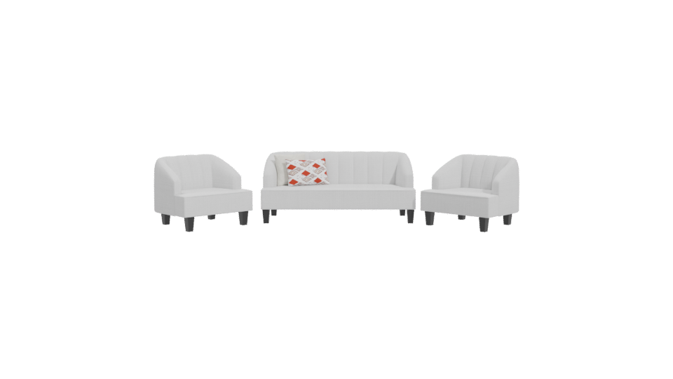 Elegant White Sofa Set 3D - Professional 3D Model Render 11