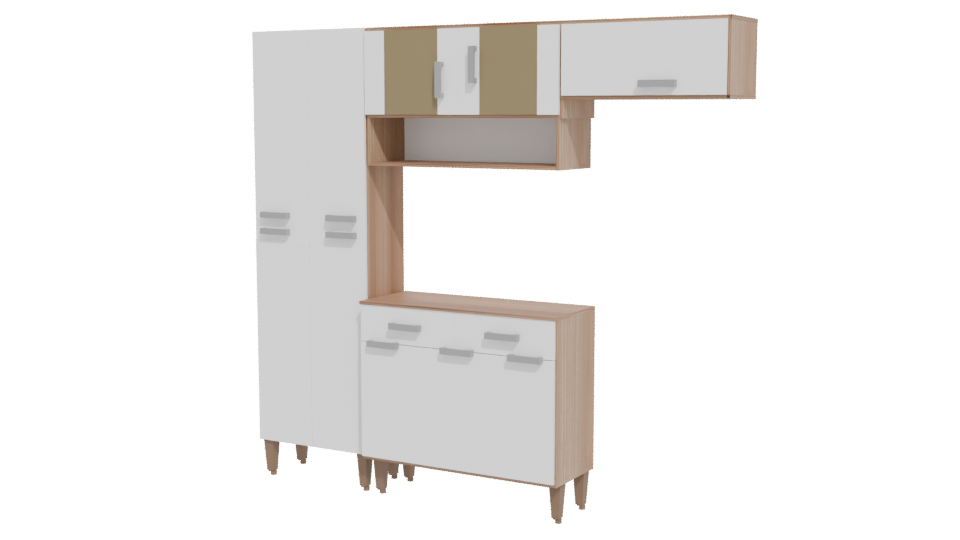 Stylish Wooden Cabinet Model - Professional 3D Model Render 12