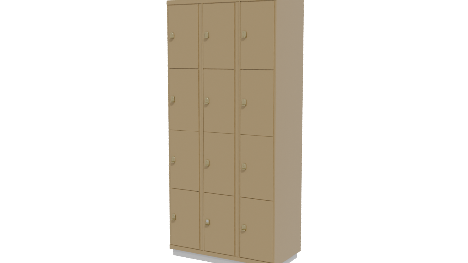 Stylish Metal Storage Locker 3D - Professional 3D Model Render 12