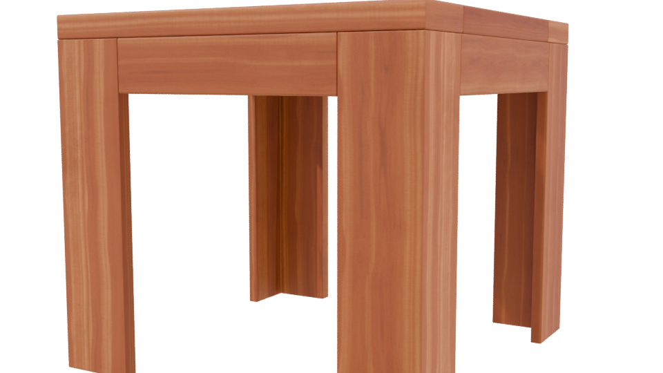 Stylish Wooden Dining Table Model - Professional 3D Model Render 3