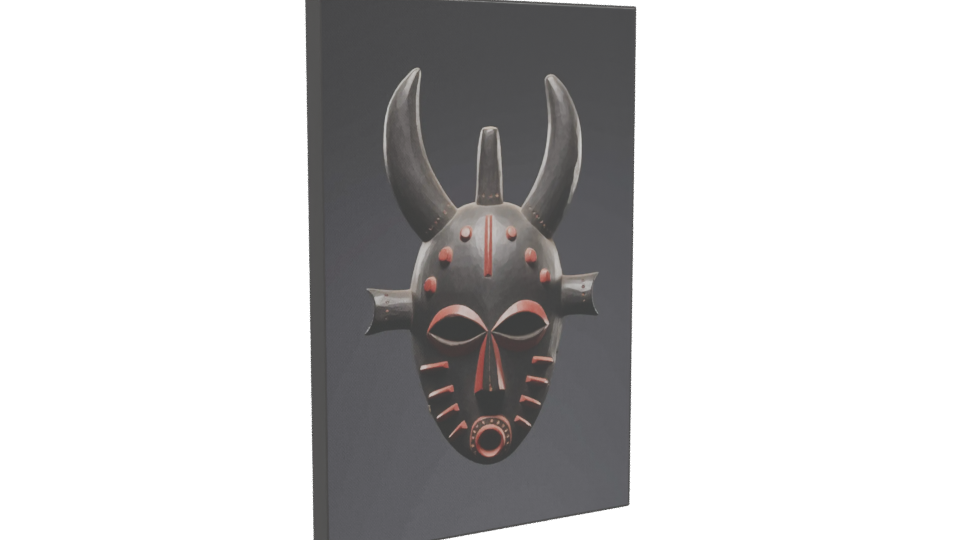 Stylized Tribal Mask 3D Model - Professional 3D Model Render 10