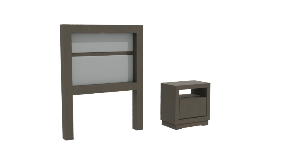 Minimalist Wooden Bedside Table Set - Professional 3D Model Render 10