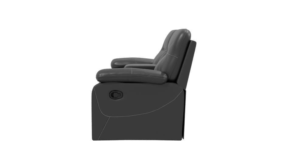 Stylish Black Recliner Sofa 3D - Professional 3D Model Render 2