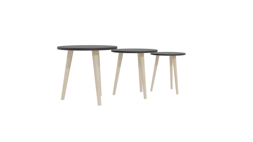 Stylish Minimalist Side Tables Set - Professional 3D Model Render 4