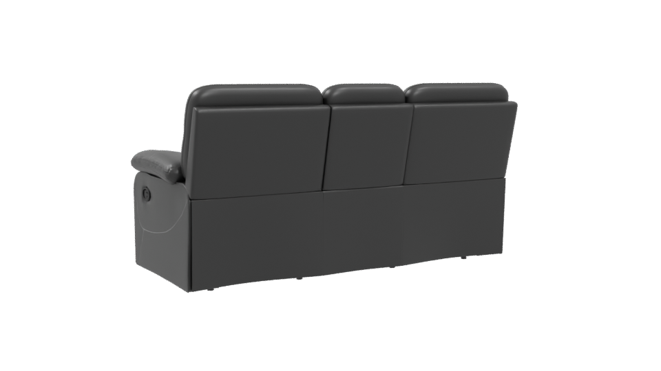 Stylish Black Leather Sofa 3D - Professional 3D Model Render 4