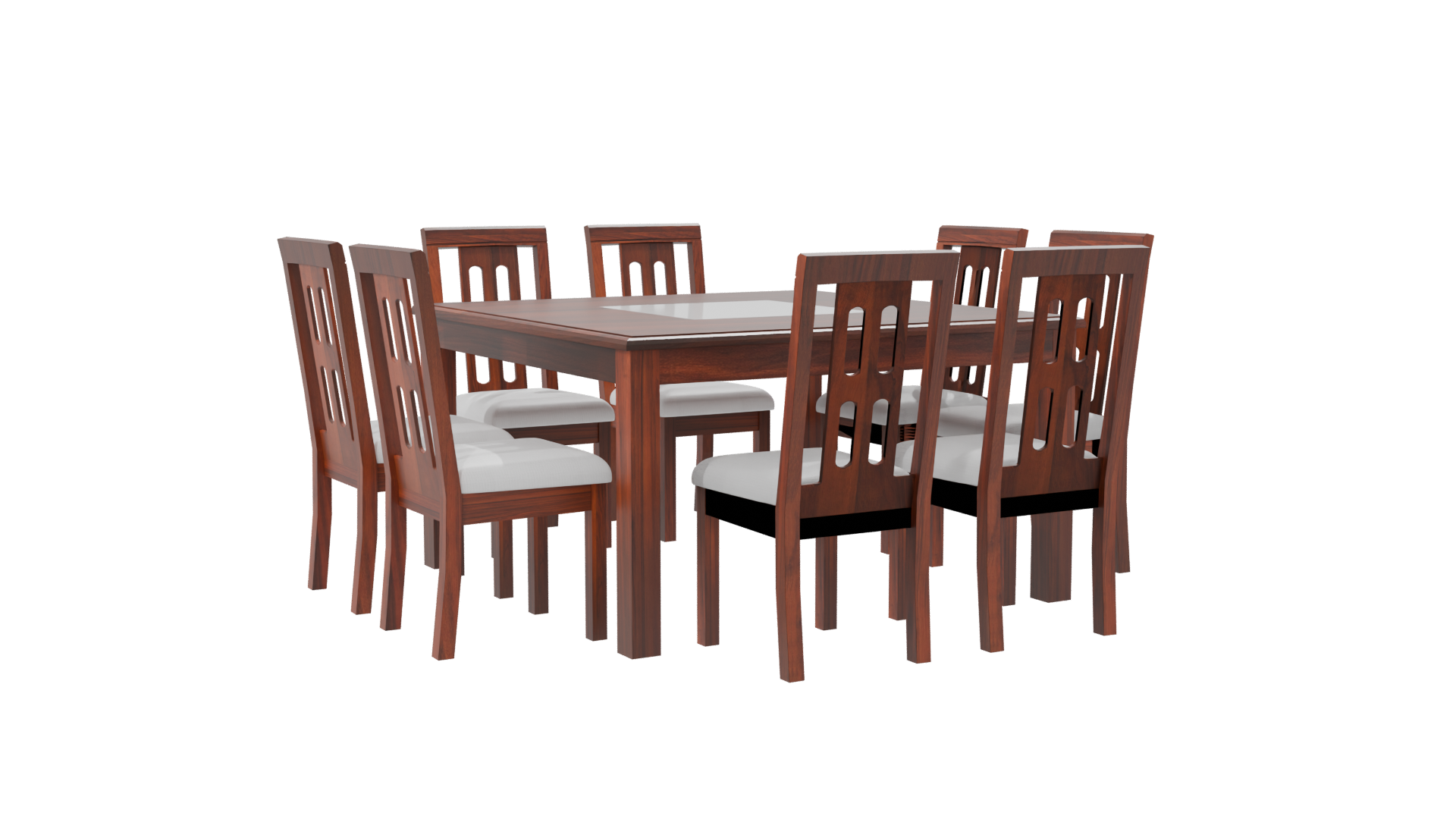 Elegant Wooden Dining Set 3D - Professional 3D Model Render 7
