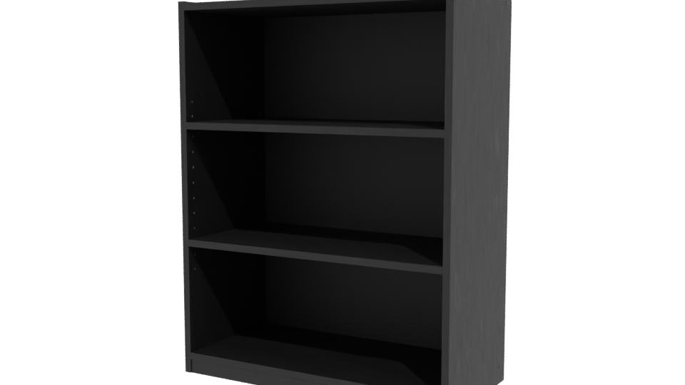 Minimalist Black Bookshelf 3D Model - Professional 3D Model Render 12