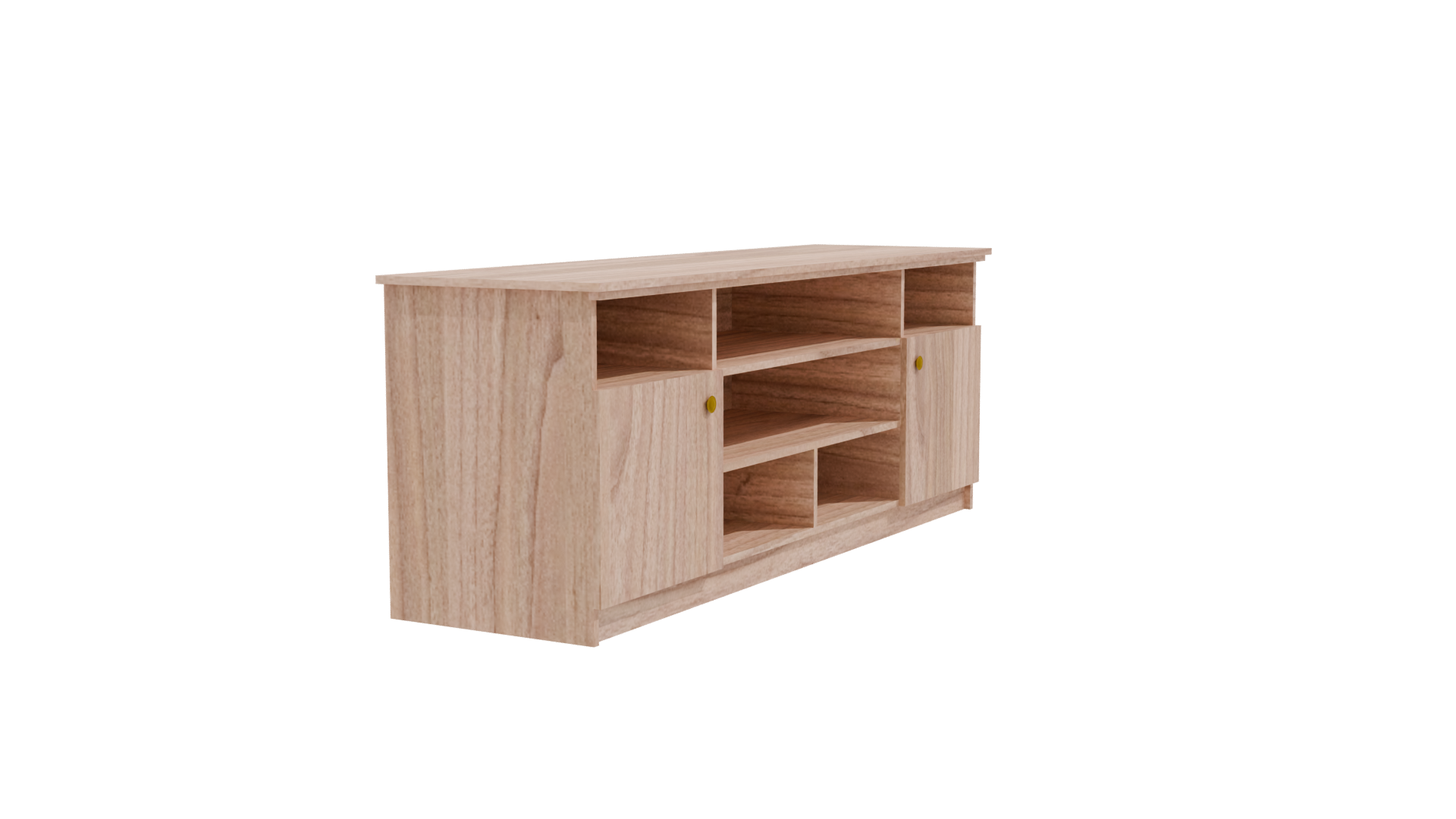 Contemporary Wooden TV Stand Model - Professional 3D Model Render 9
