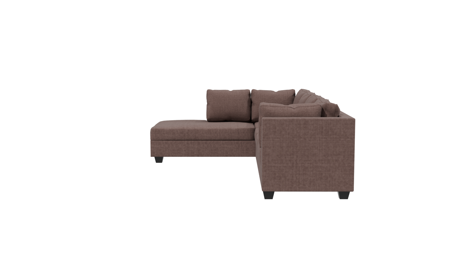 Contemporary L-Shaped Fabric Sofa 3D Model - Professional 3D Model Render 2