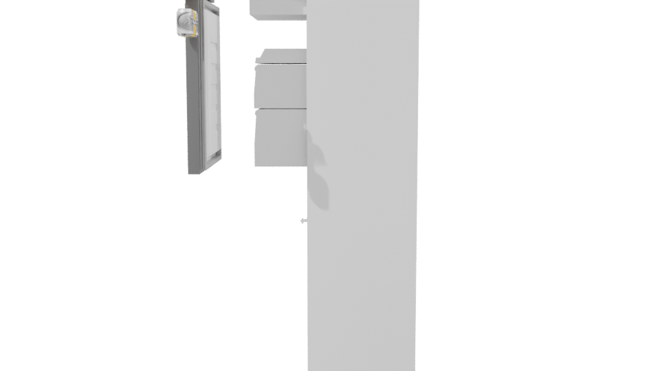 Stylish Stainless Steel Refrigerator 3D - Professional 3D Model Render 2