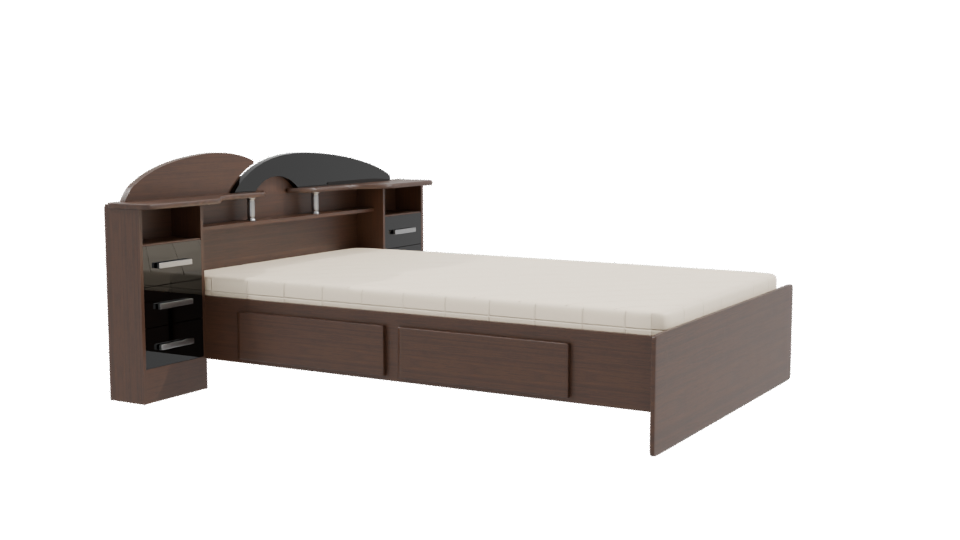 Contemporary Wooden Bed 3D Model - Professional 3D Model Render 9