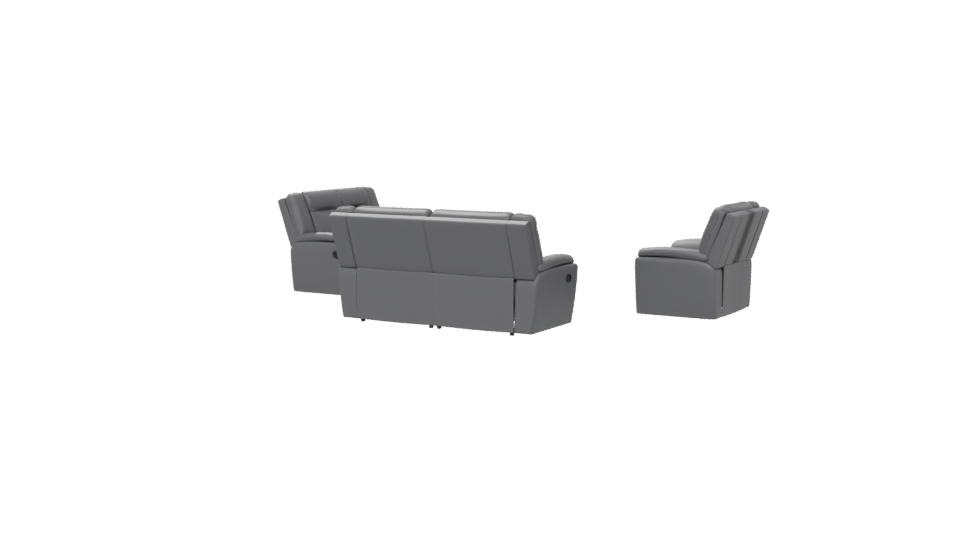Stylish Leather Sofa Set 3D - Professional 3D Model Render 6