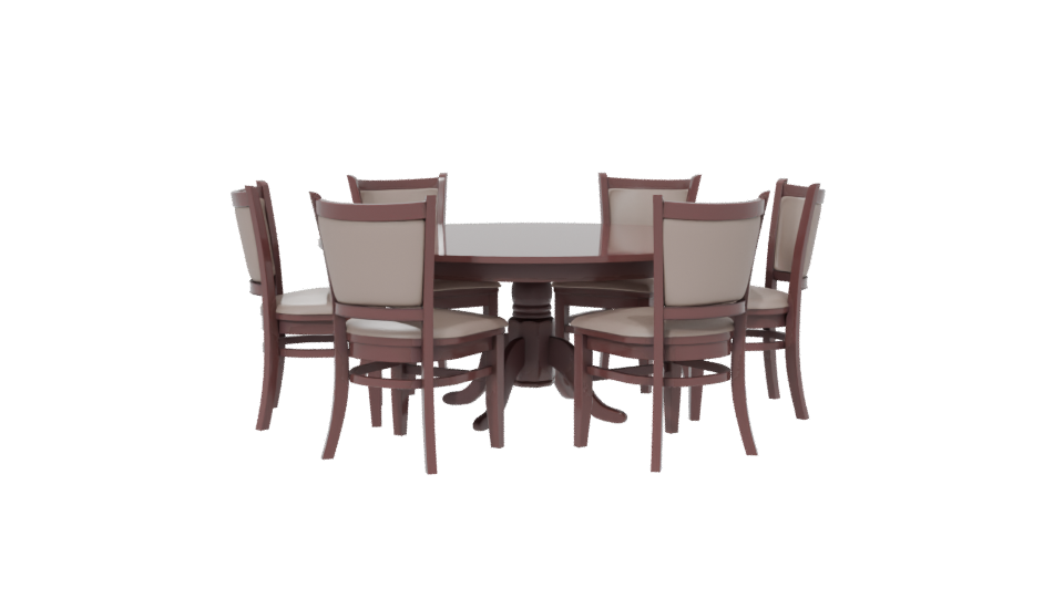 Elegant Round Dining Table with Chairs 3D Model - Professional 3D Model Render 6