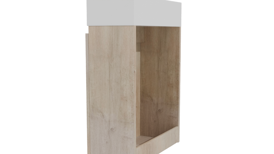 Minimalist Wooden Box Model - Professional 3D Model Render 3