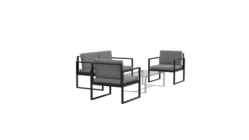 Contemporary Outdoor Furniture Set - Professional 3D Model Render 9