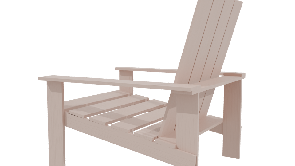 Minimalist Outdoor Wooden Lounge Chair 3D Model - Professional 3D Model Render 3