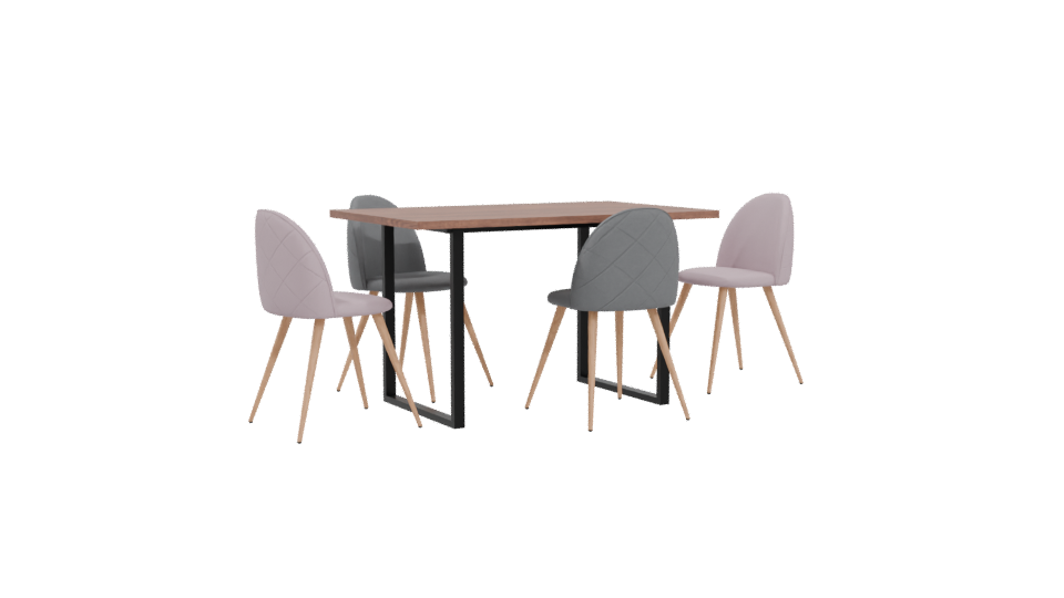 Stylish Dining Table Set 3D - Professional 3D Model Render 4