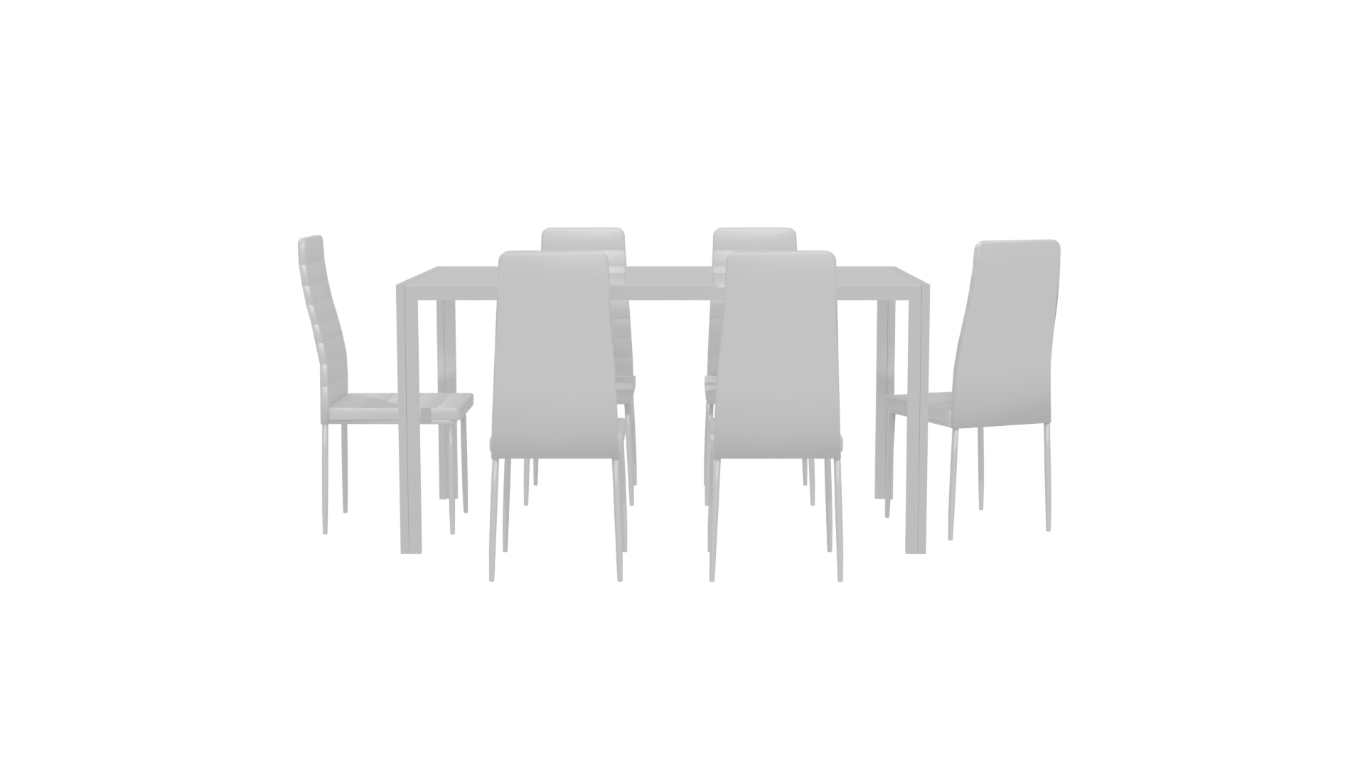 Modern Dining Table and Chairs - Professional 3D Model Render 5