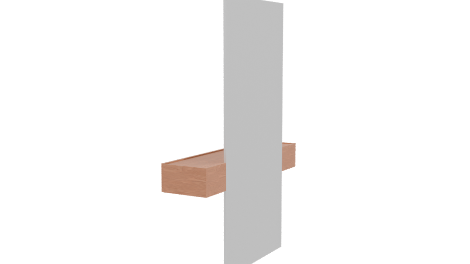 Minimalist Wooden Shelf Mirror Model - Professional 3D Model Render 3
