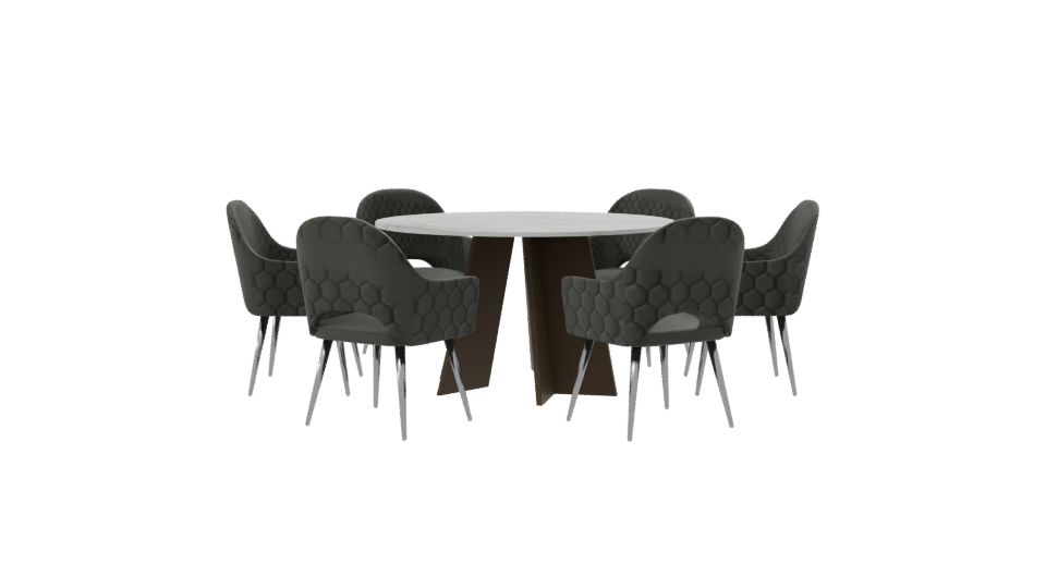 Stylish Modern Dining Set 3D Model - Professional 3D Model Render 8