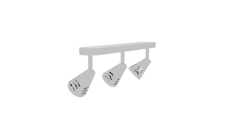 Sleek Modern Triple Track Lighting Fixture 3D Model - Professional 3D Model Render 3