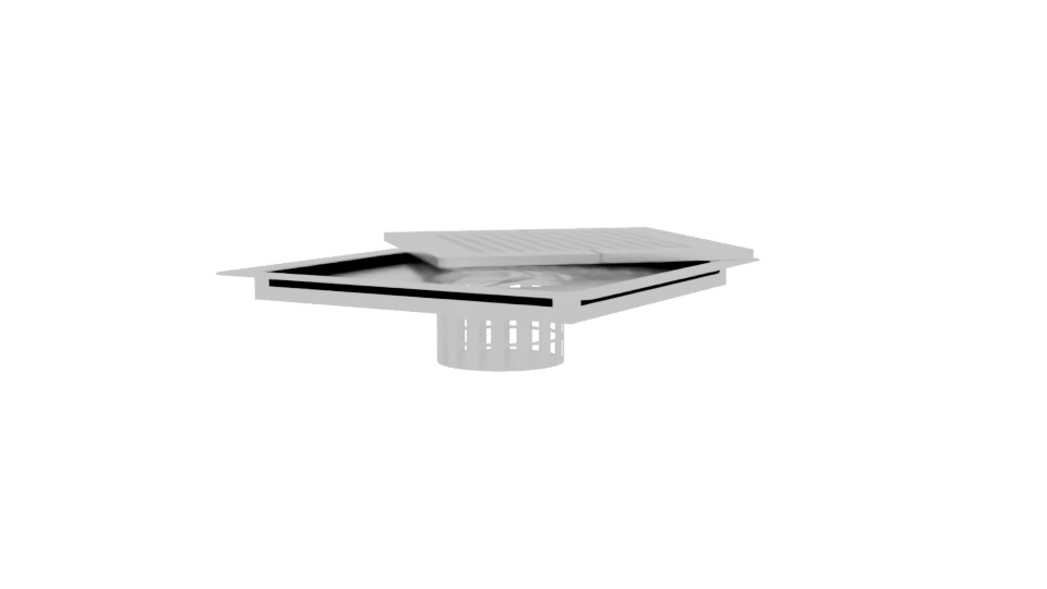 Stylish Square Drain Cover Model - Professional 3D Model Render 9