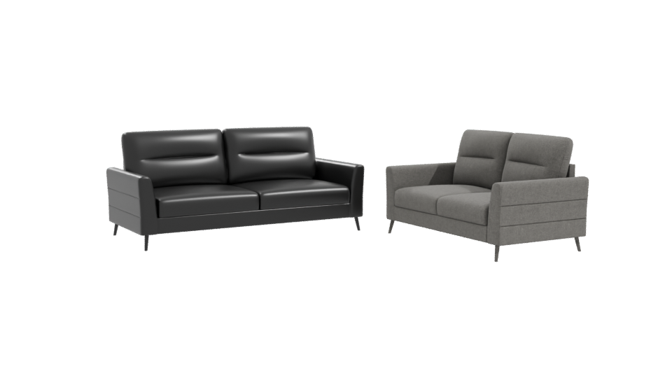 Stylish Gray Sofa Set 3D - Professional 3D Model Render 10