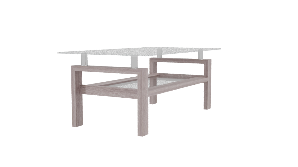 Stylish Glass Top Coffee Table - Professional 3D Model Render 3