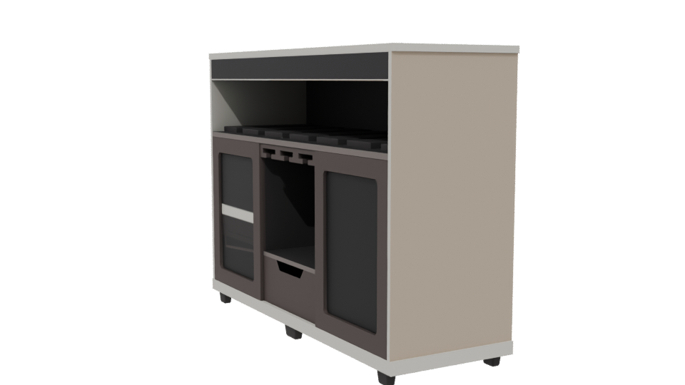 Modern Kitchen Storage Unit 3D - Professional 3D Model Render 13