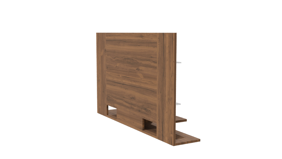 Stylish Wooden Wall Shelf Model - Professional 3D Model Render 7