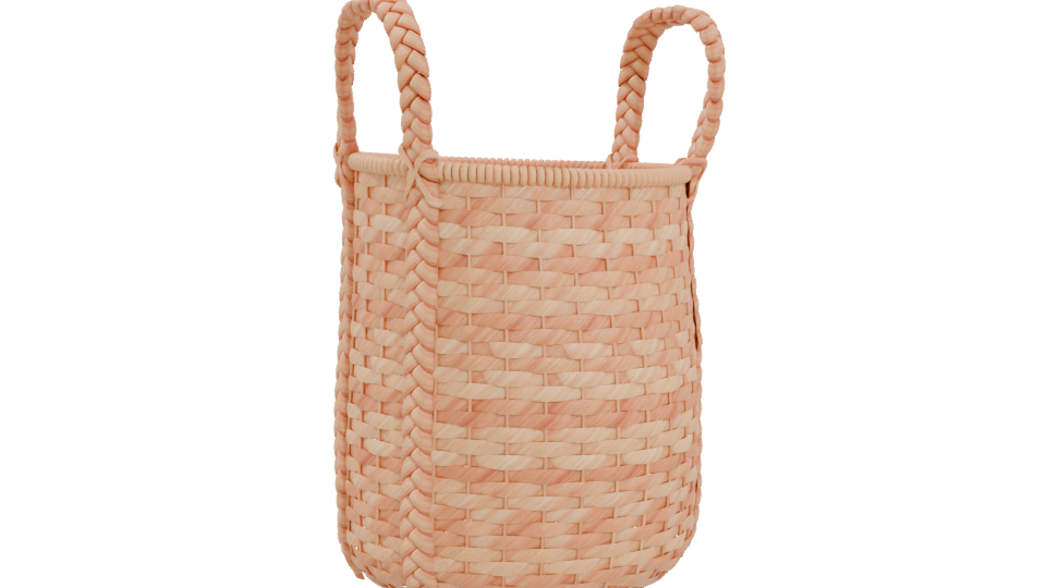 Stylish Handmade Woven Storage Basket 3D Model - Professional 3D Model Render 4