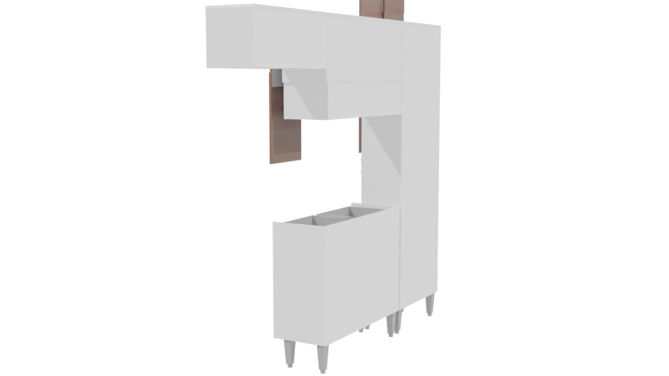 Stylish Modern Kitchen Cabinet 3D - Professional 3D Model Render 3